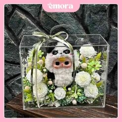 Hộp hoa sáp phối gấu bông đáng yêu